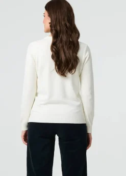 Tops>Izabel London White Floral Gemstone Embellished Jumper