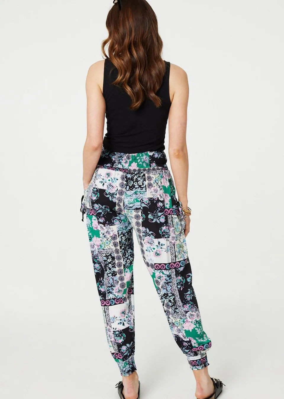Trousers>Izabel London White Patchwork Tassel High Waist Harem Pants