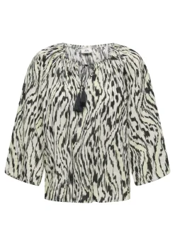 Tops>JDY Black Sapna Tassel Blouse