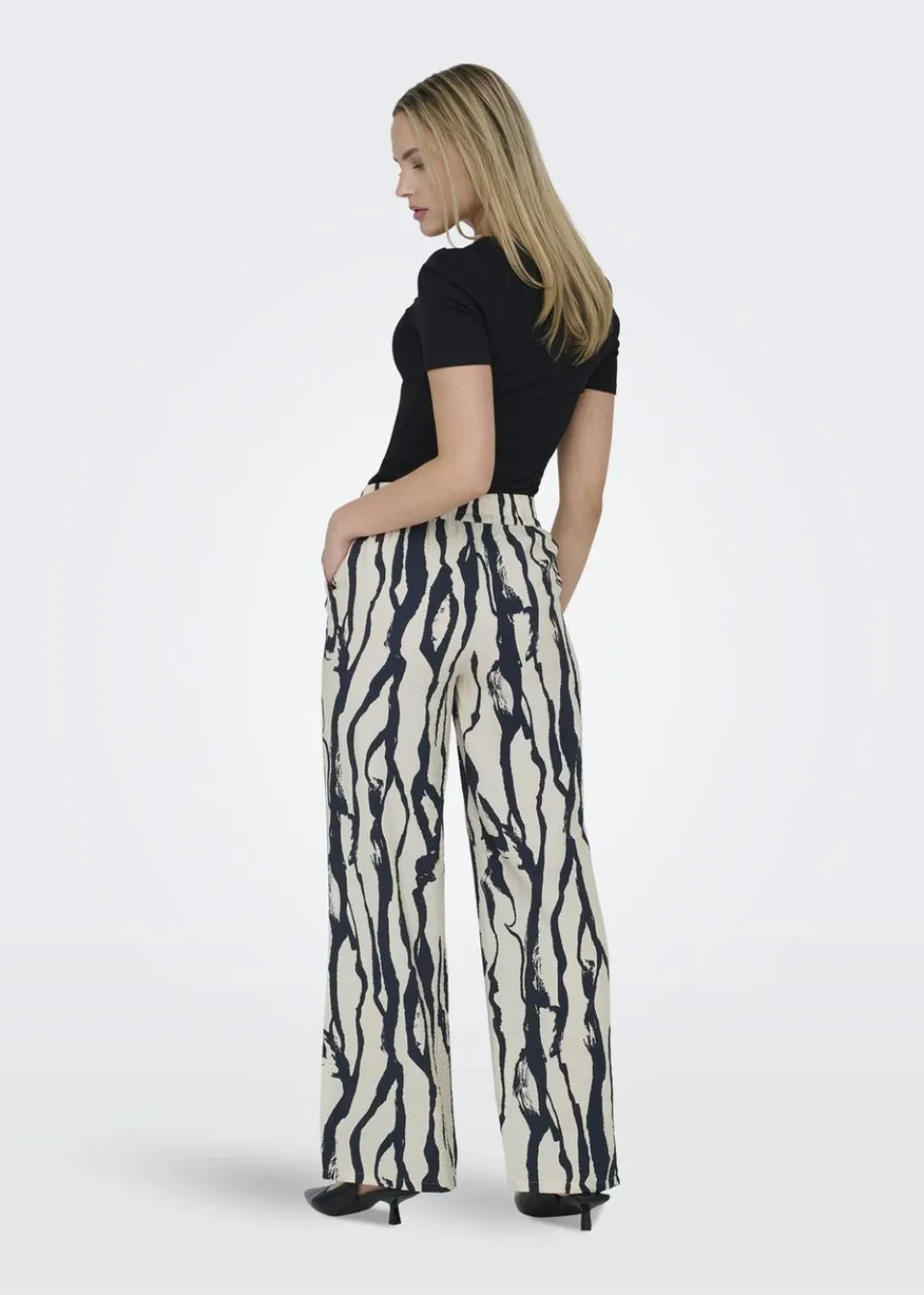 Trousers>JDY Cream Abstract Camille Trousers