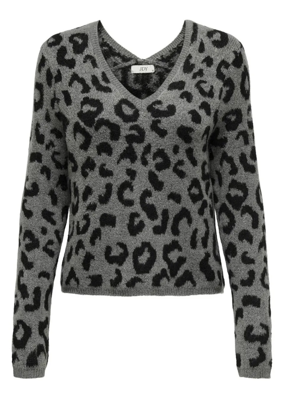 Tops>JDY Grey Leopard Knitted Jumper