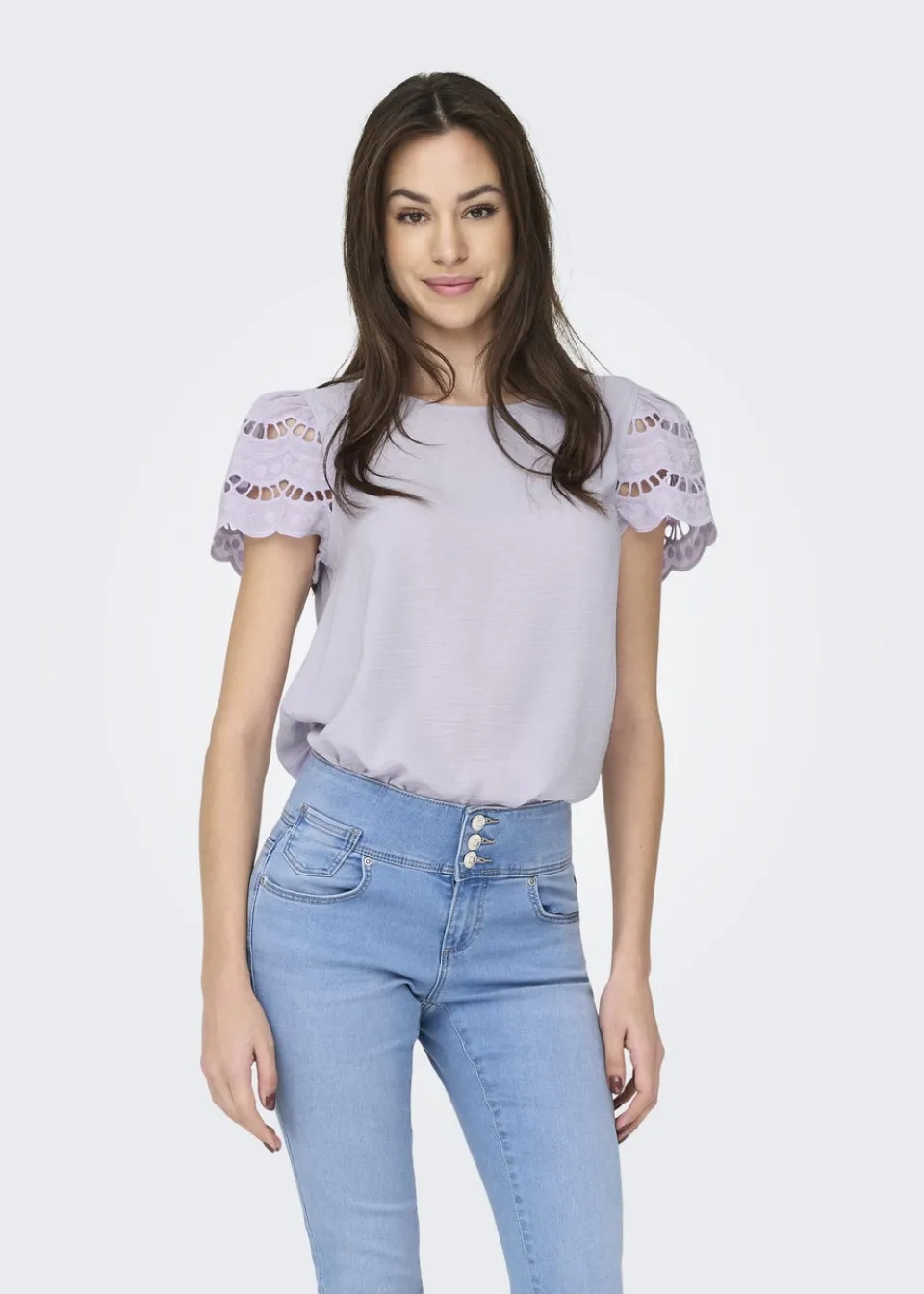 T-Shirts>JDY Lilac Sleeve Detail T-Shirt