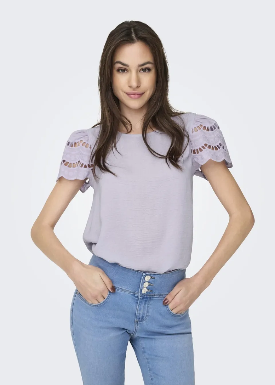 T-Shirts>JDY Lilac Sleeve Detail T-Shirt