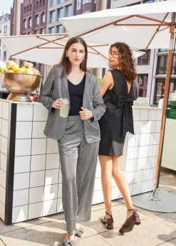 Trousers>JDY Silver Glitter Trousers