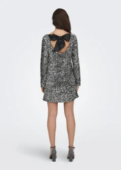 Dresses>JDY Silver Sequin Bow Dress