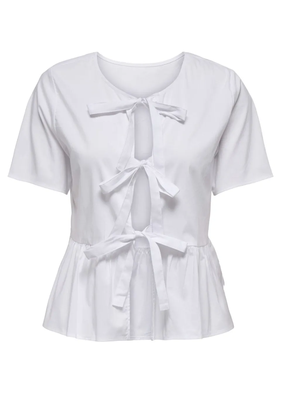 Tops>JDY White Ribbon Blouse