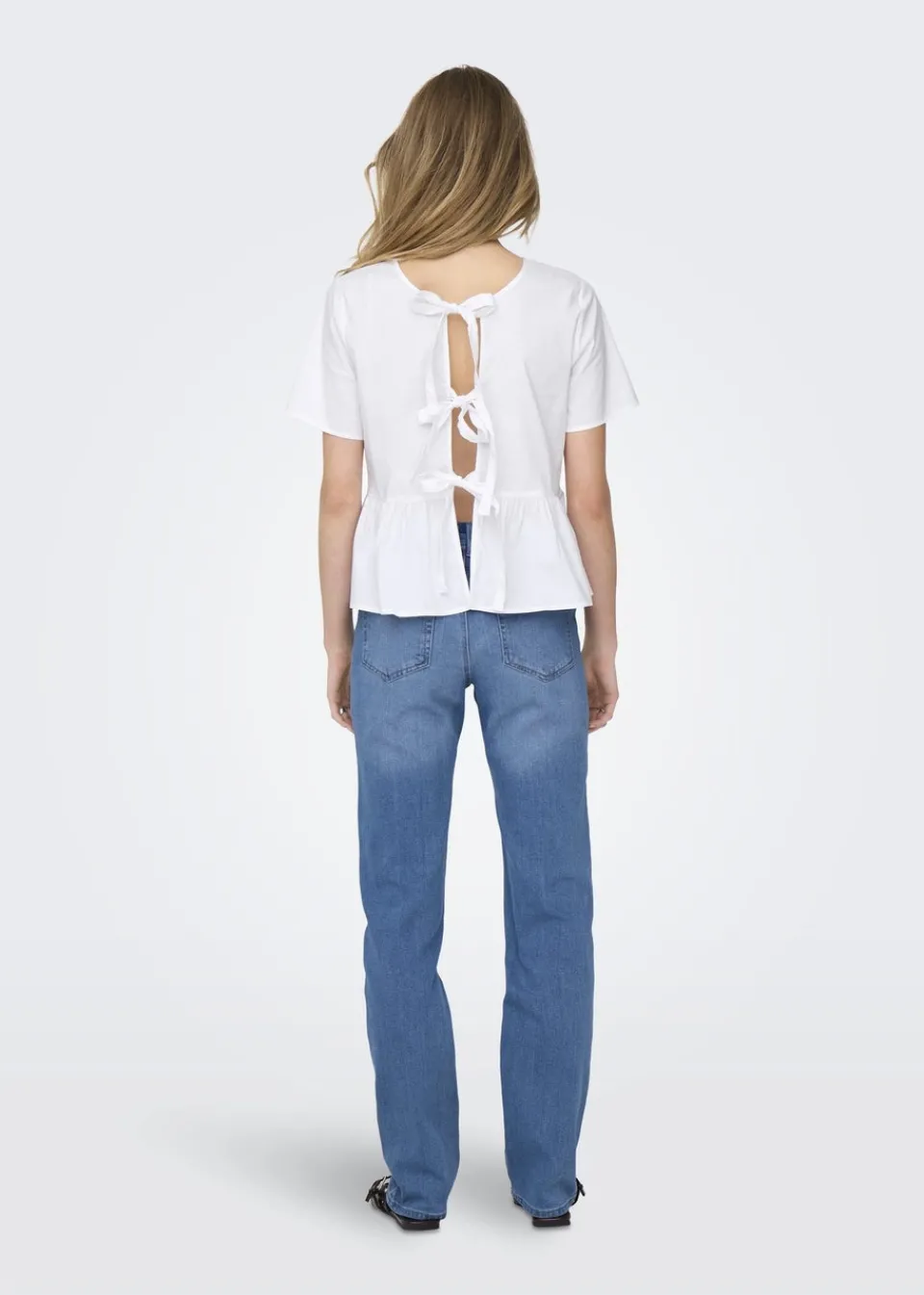 Tops>JDY White Ribbon Blouse