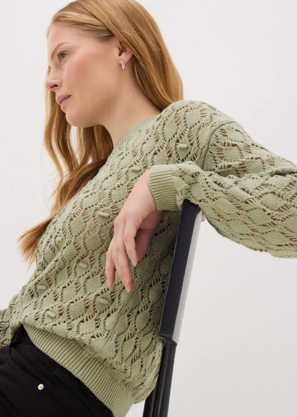 Tops>Papaya Khaki Bobble Stitch Jumper