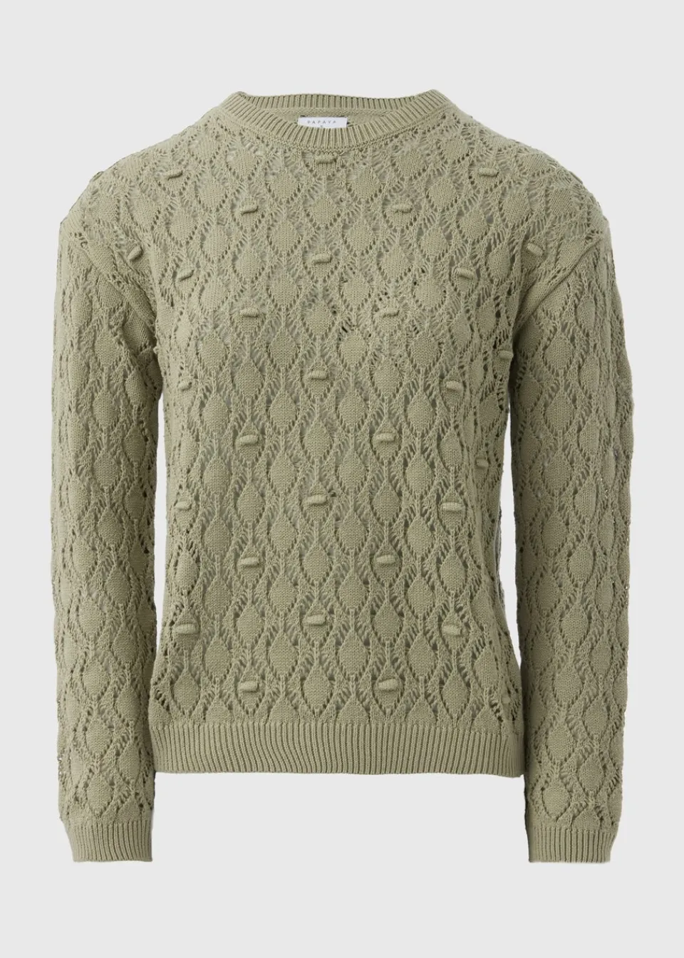 Tops>Papaya Khaki Bobble Stitch Jumper