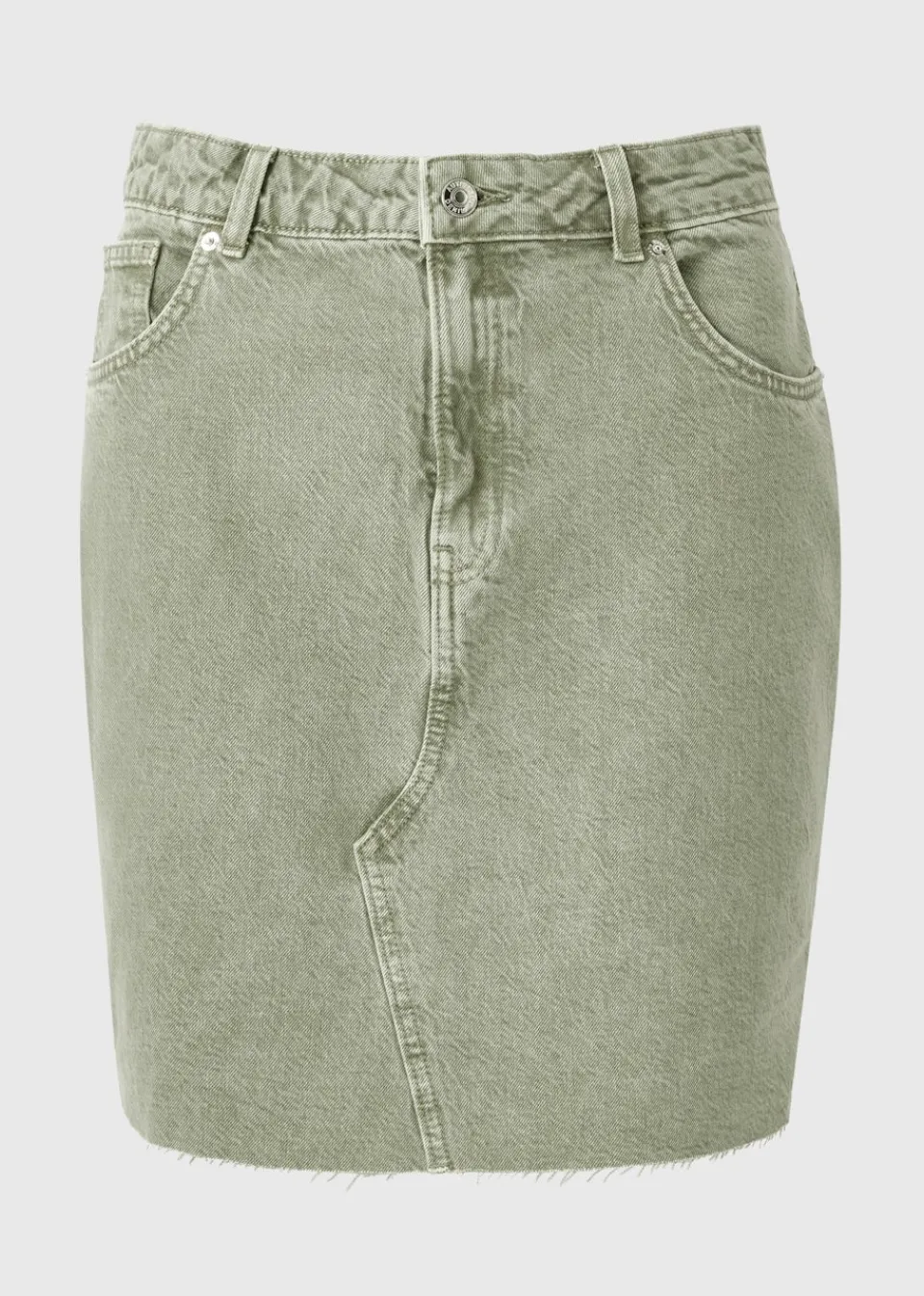 Skirts>Papaya Khaki Denim Mini Skirt