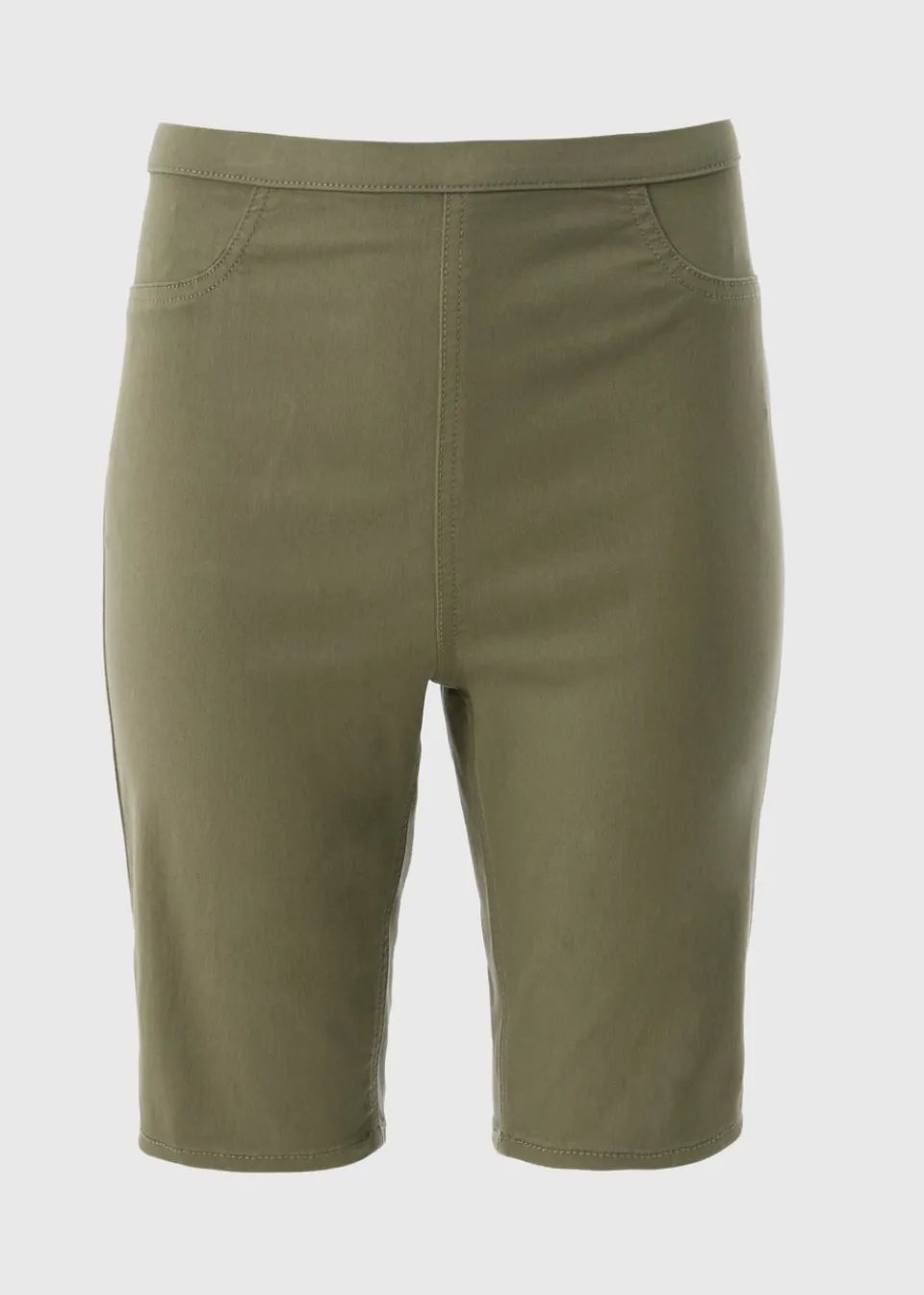 Shorts>Papaya Khaki Rosie Knee Length Denim Shorts