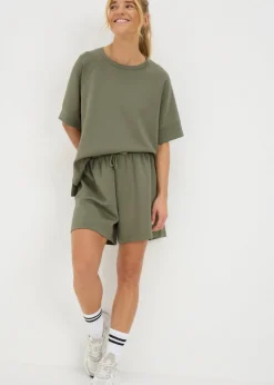 Shorts>Papaya Khaki Super Soft Co Ord Shorts
