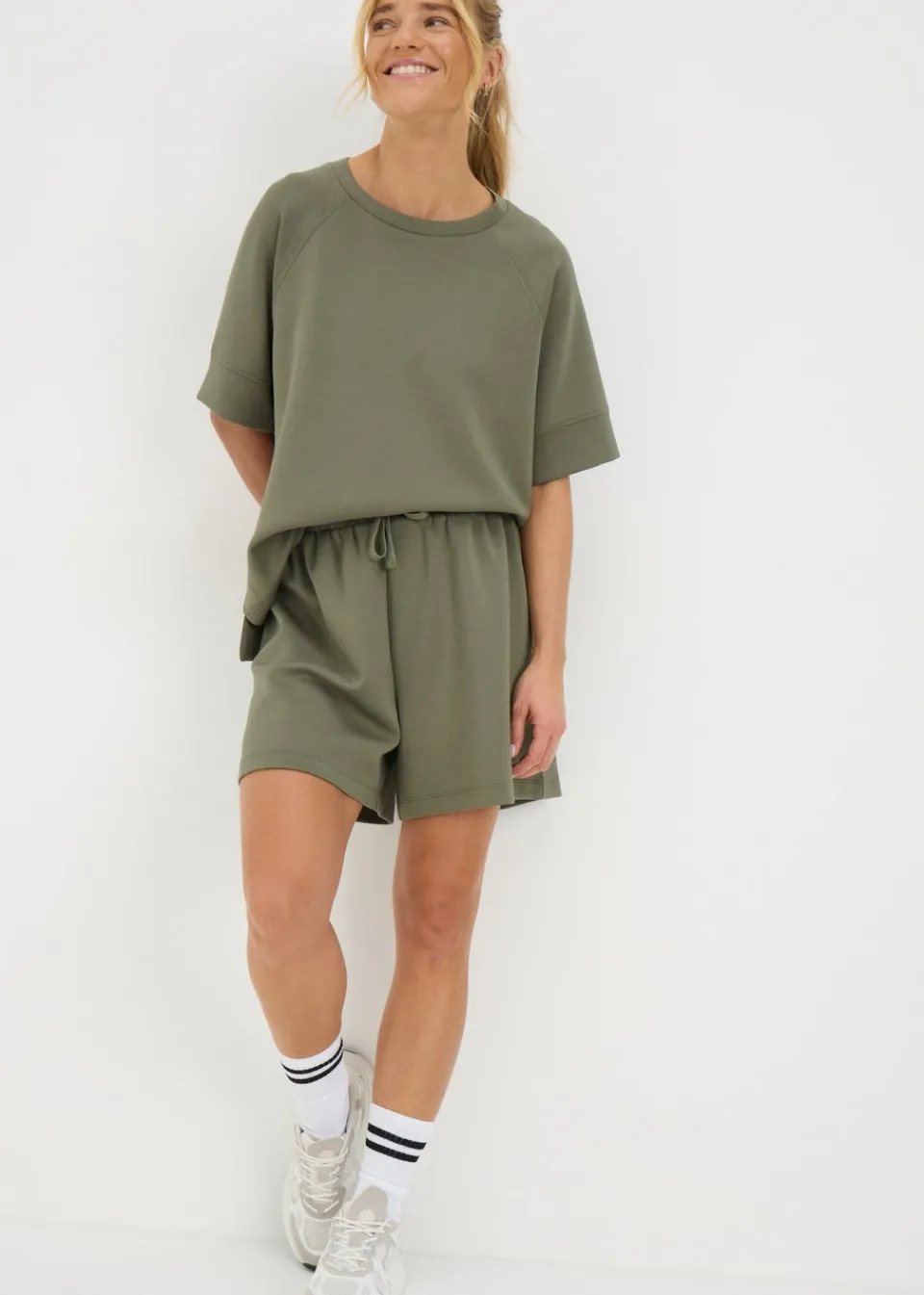 Shorts>Papaya Khaki Super Soft Co Ord Shorts