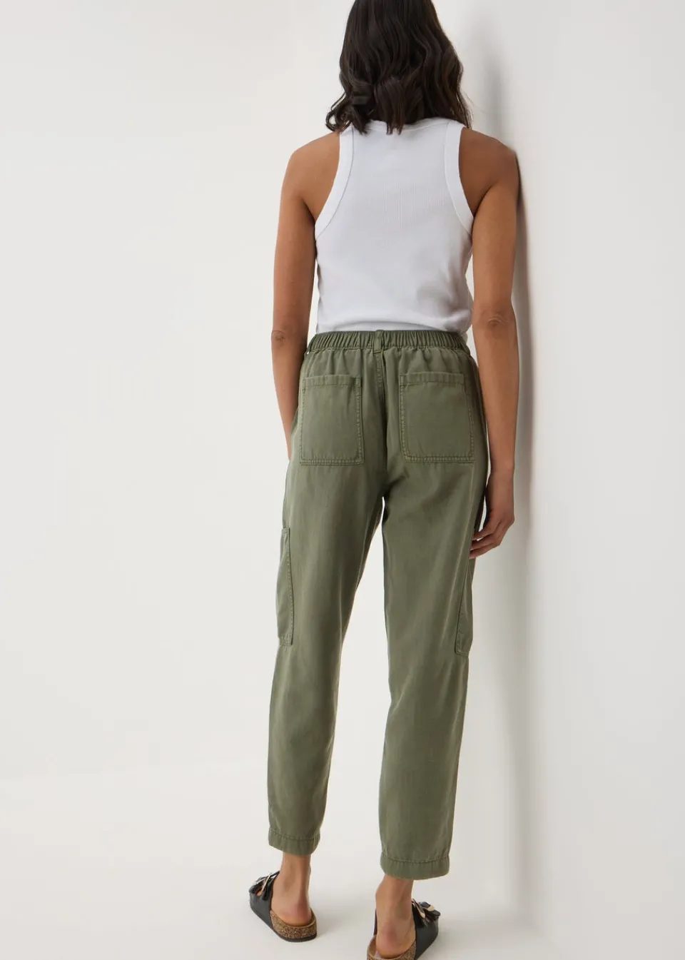 Trousers>Papaya Khaki Utility Trousers