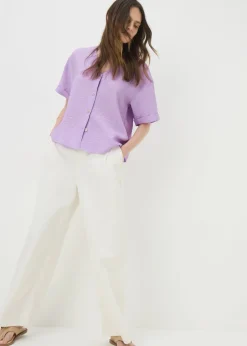 Tops>Papaya Lilac Airflow V Neck Shirt