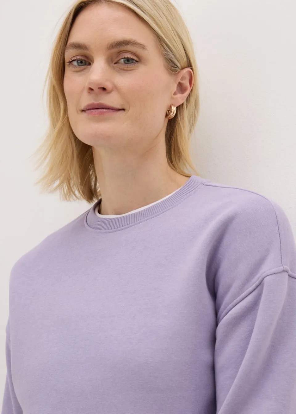Tops>Papaya Lilac Cropped Sweatshirt