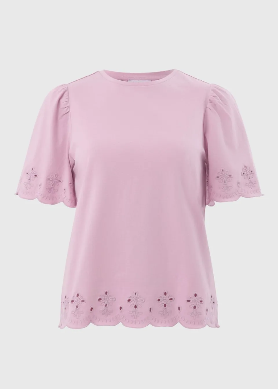 T-Shirts>Papaya Lilac Floral Cut Out T-Shirt