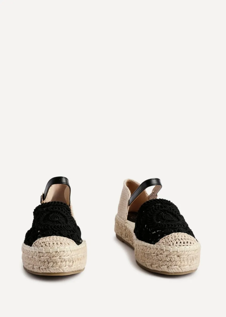 Footwear>Linzi Adelina Black Woven Two Part Espadrille Sandal