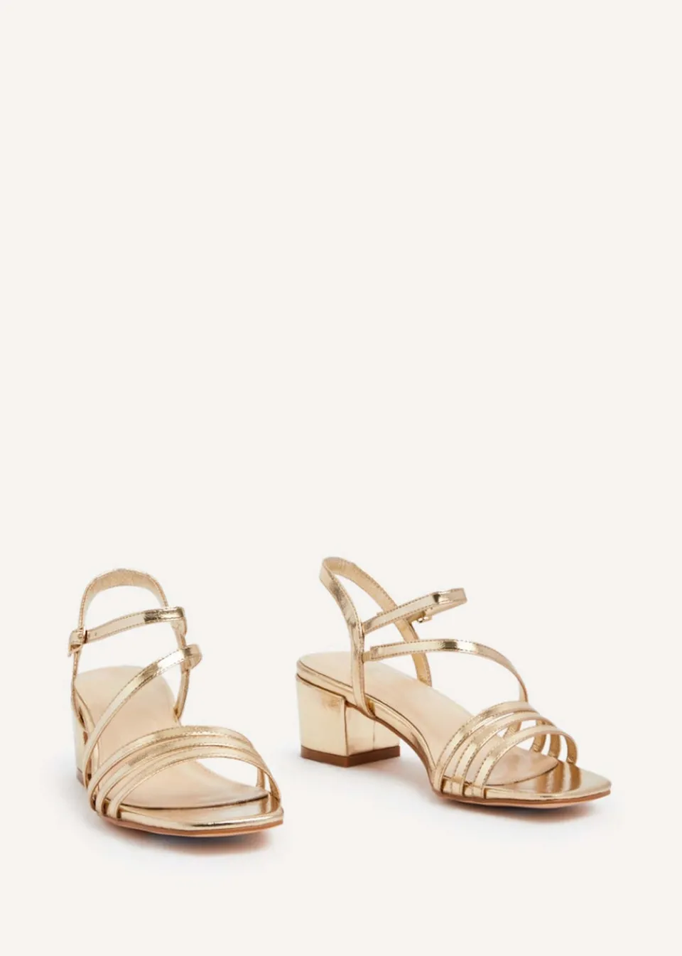 Footwear>Linzi Afia Faux Leather Strappy Heeled Sandal Gold