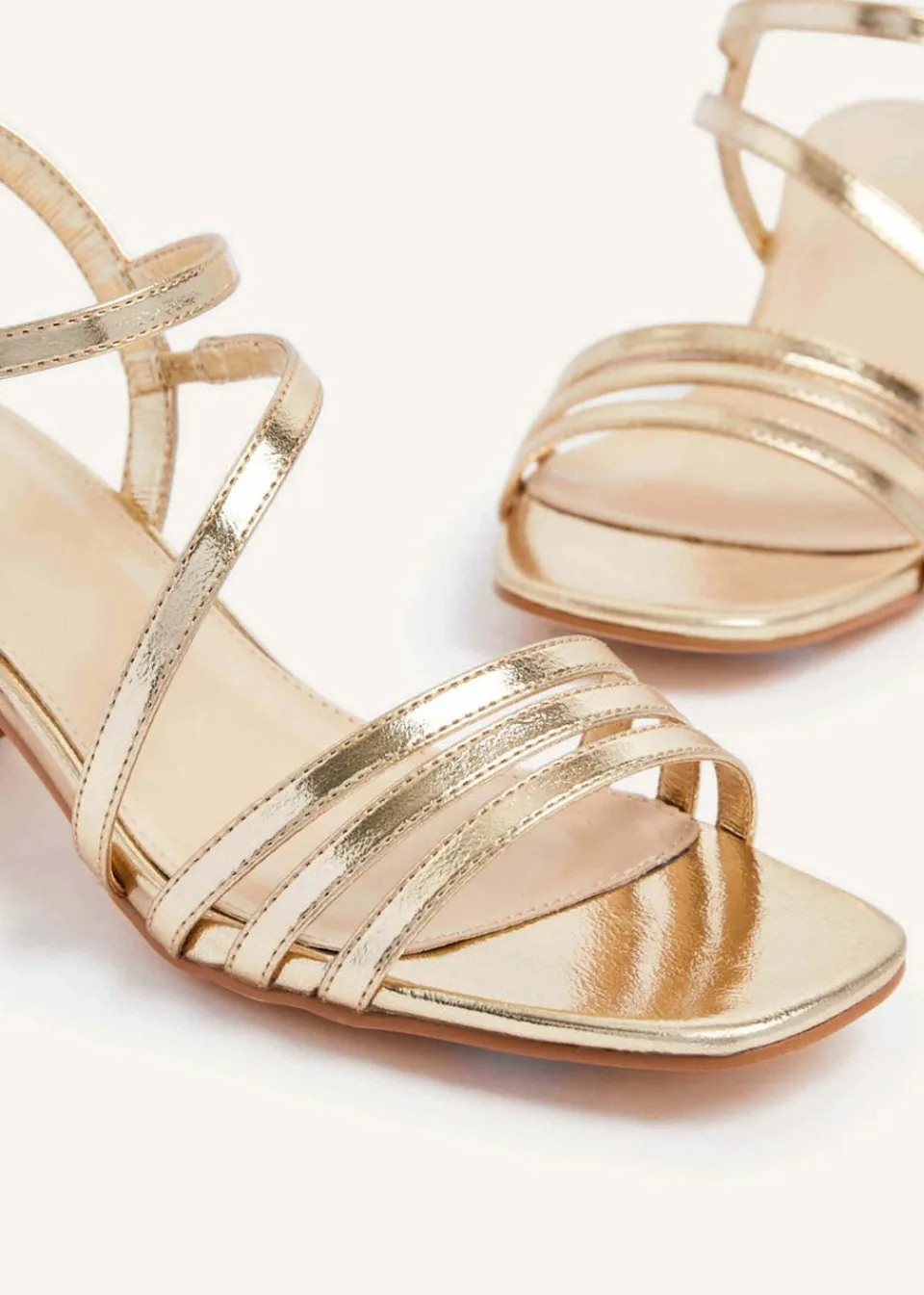 Footwear>Linzi Afia Faux Leather Strappy Heeled Sandal Gold