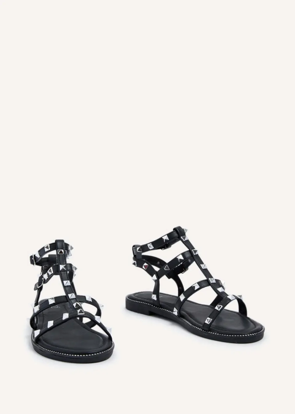 Footwear>Linzi Billie Black Studded Gladiator Sandal