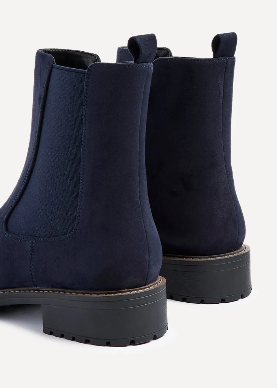 Footwear>Linzi Dalston Navy Faux Suede Classic Chelsea Boot