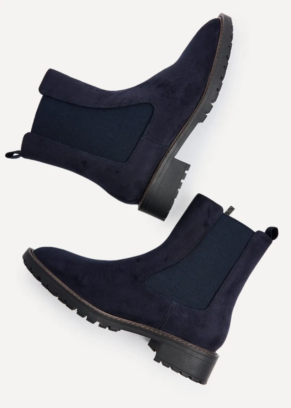 Footwear>Linzi Dalston Navy Faux Suede Classic Chelsea Boot