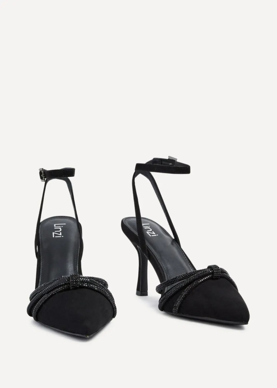 Footwear>Linzi Deana Black Faux Suede Court Heel