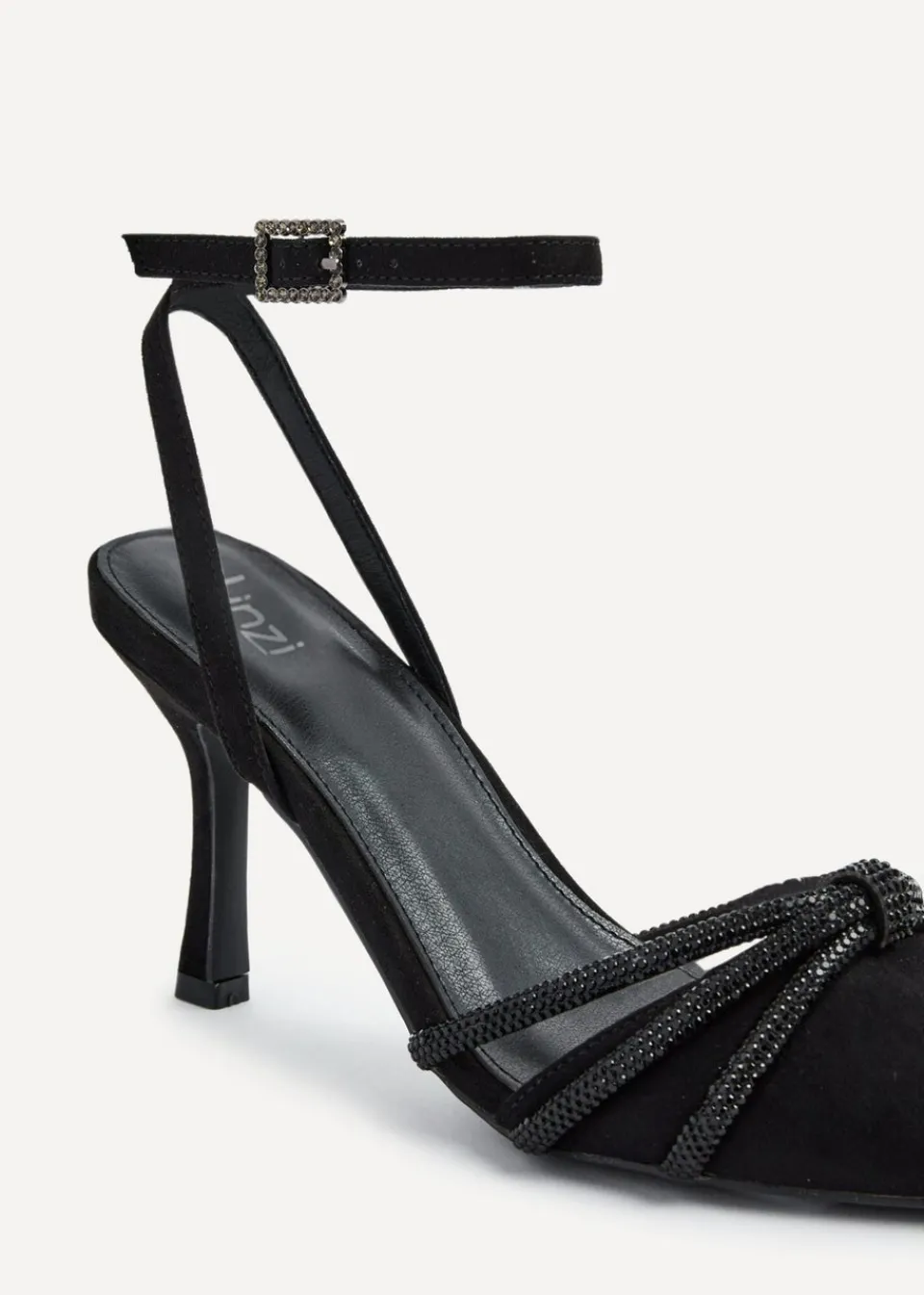 Footwear>Linzi Deana Black Faux Suede Court Heel