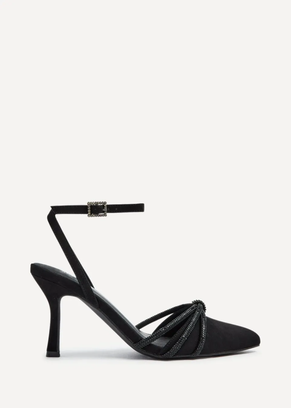 Footwear>Linzi Deana Black Faux Suede Court Heel