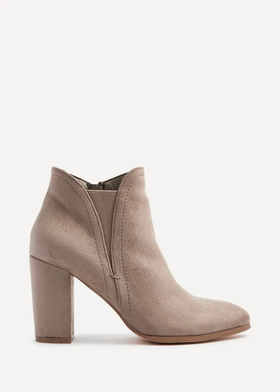 Footwear>Linzi Freda Mocha Faux Suede Block Heeled Ankle Boot