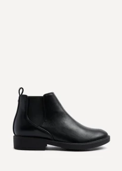 Footwear>Linzi Karina Black Faux Leather Classic Chelsea Boot