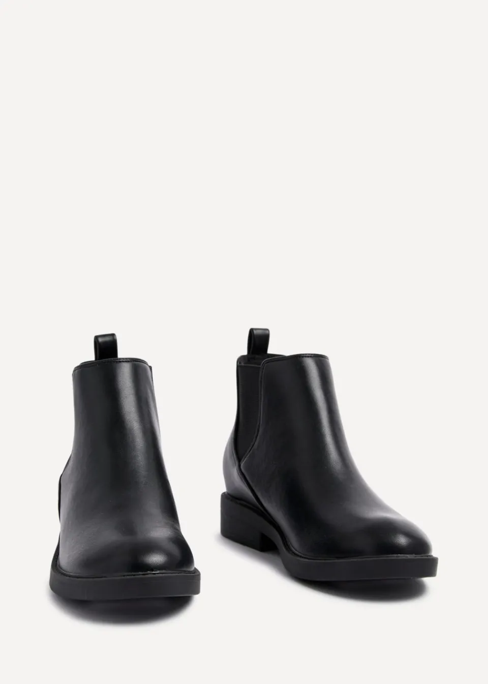 Footwear>Linzi Karina Black Faux Leather Classic Chelsea Boot
