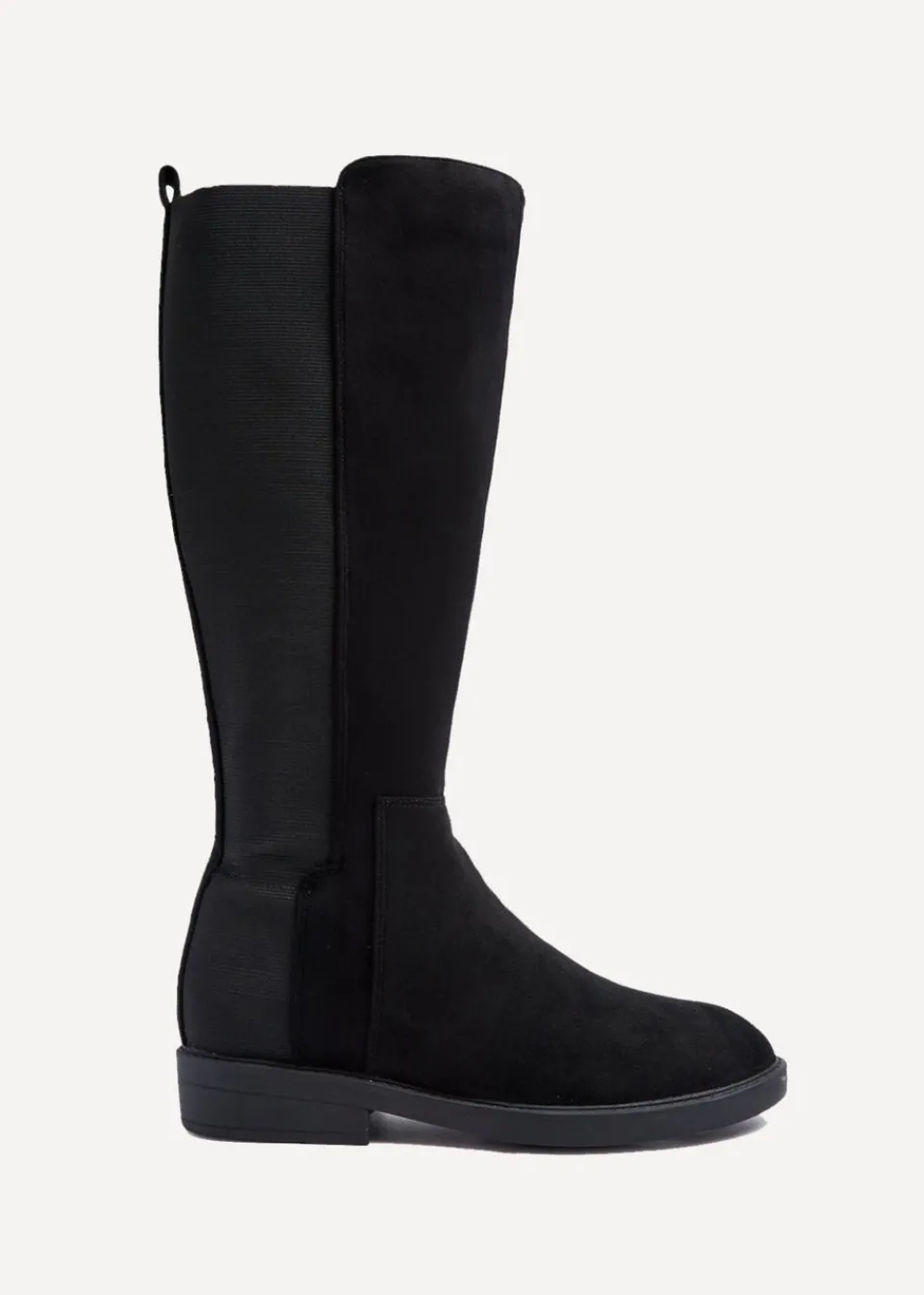 Footwear>Linzi Knight Black Faux Suede High Leg Boot