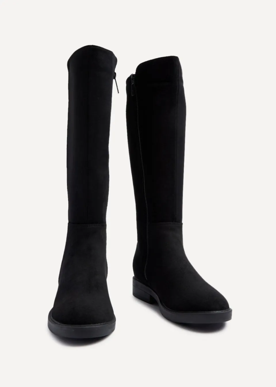 Footwear>Linzi Knight Black Faux Suede High Leg Boot