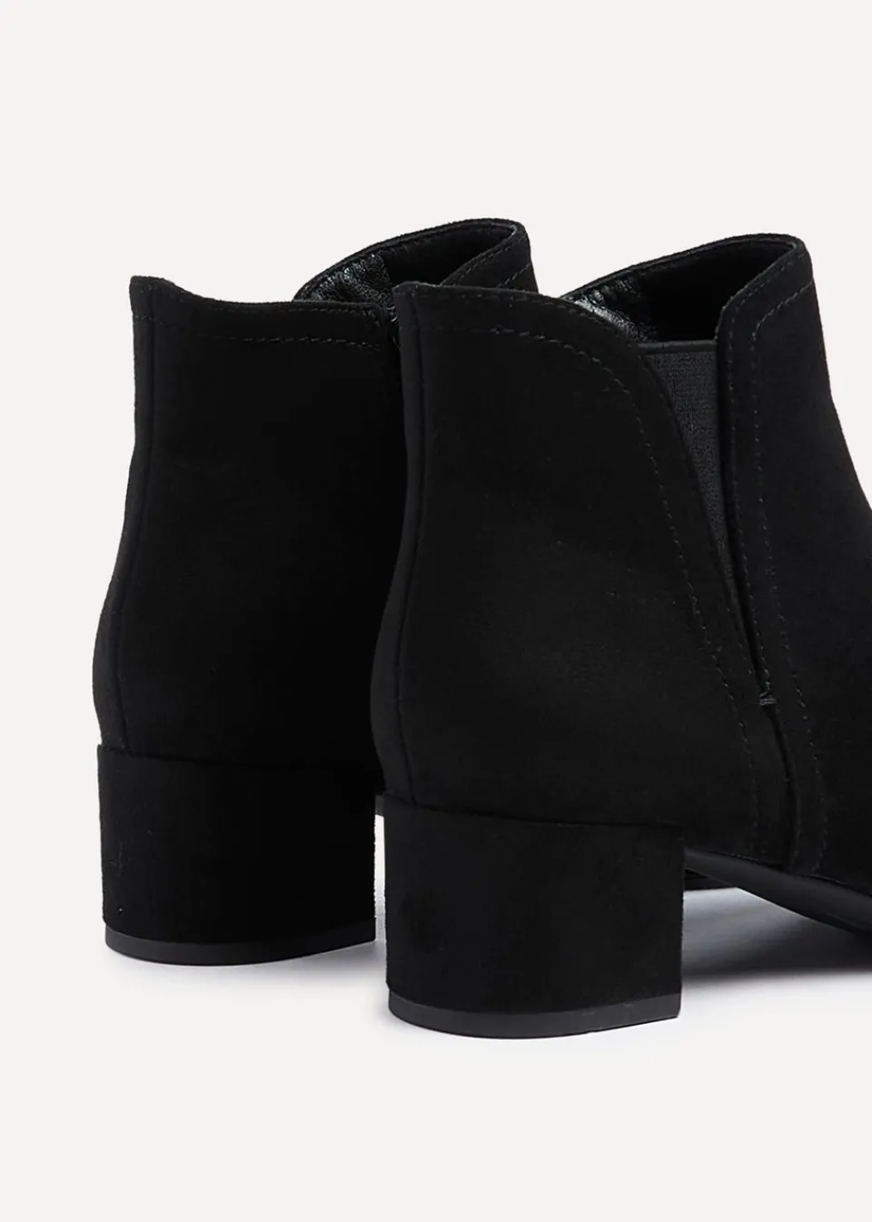 Footwear>Linzi Manor Black Faux Suede Block Heeled Ankle Boot