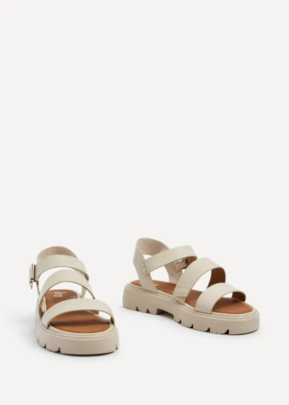 Footwear>Linzi Ramona Nude Faux Leather Gladiator Style Two Strap Sandal