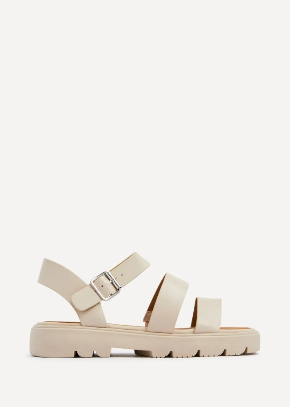 Footwear>Linzi Ramona Nude Faux Leather Gladiator Style Two Strap Sandal
