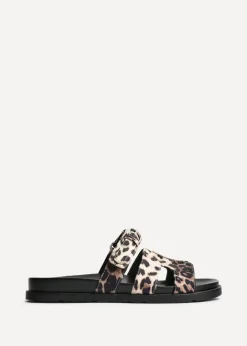 Footwear>Linzi Rowan Leopard Print Footbed Linked Design Sandal