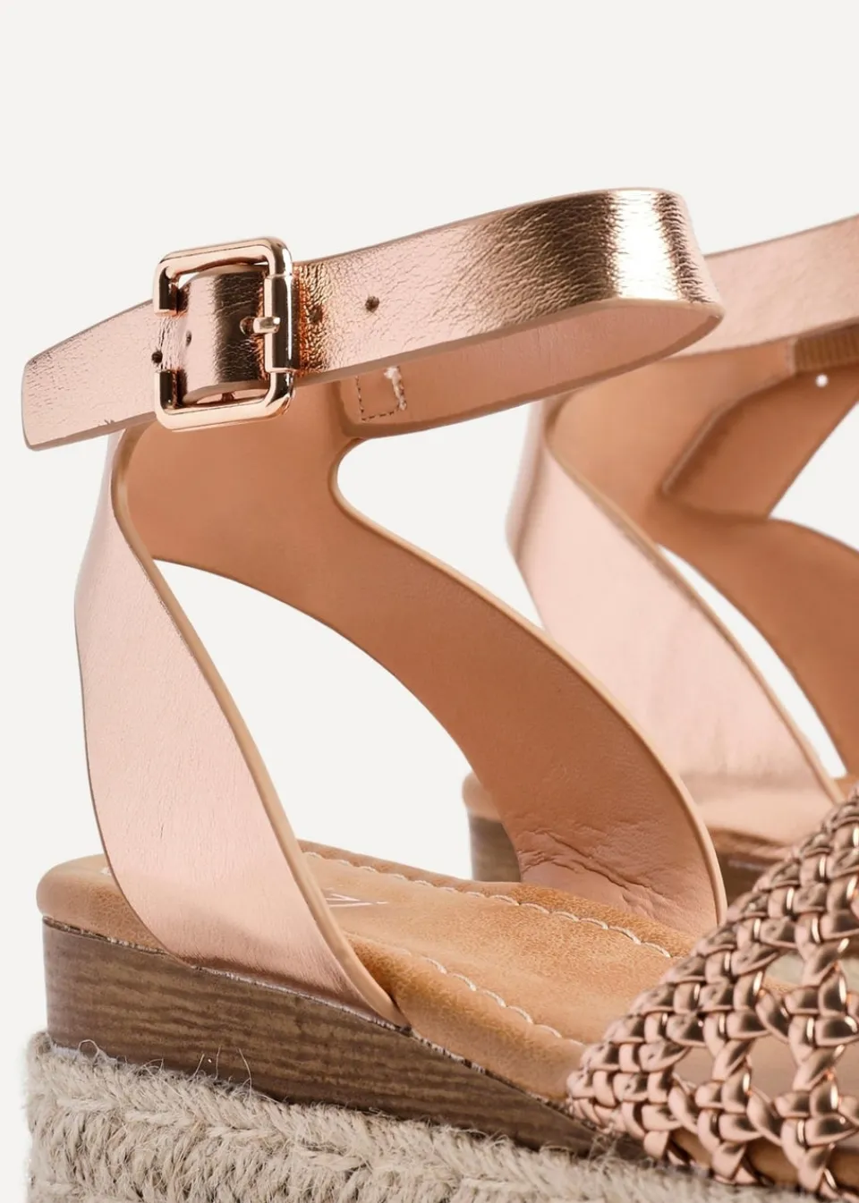 Footwear>Linzi Sundown Pink Faux Leather Handwoven Espadrille Flatform Sandal