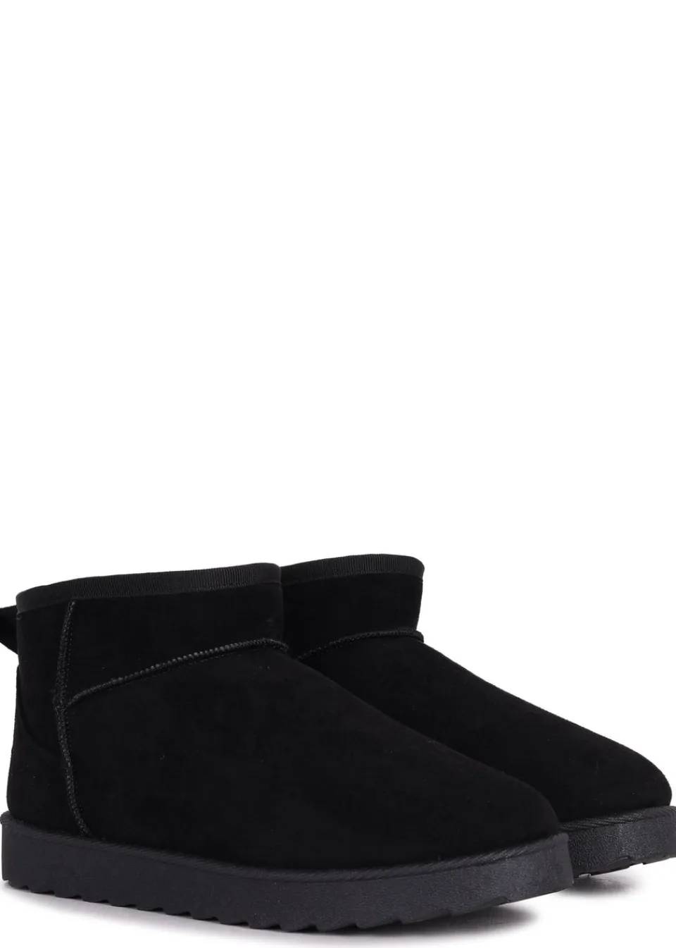 Footwear>Linzi Ultra Mini Addy Faux Suede Faux Fur Lined Black