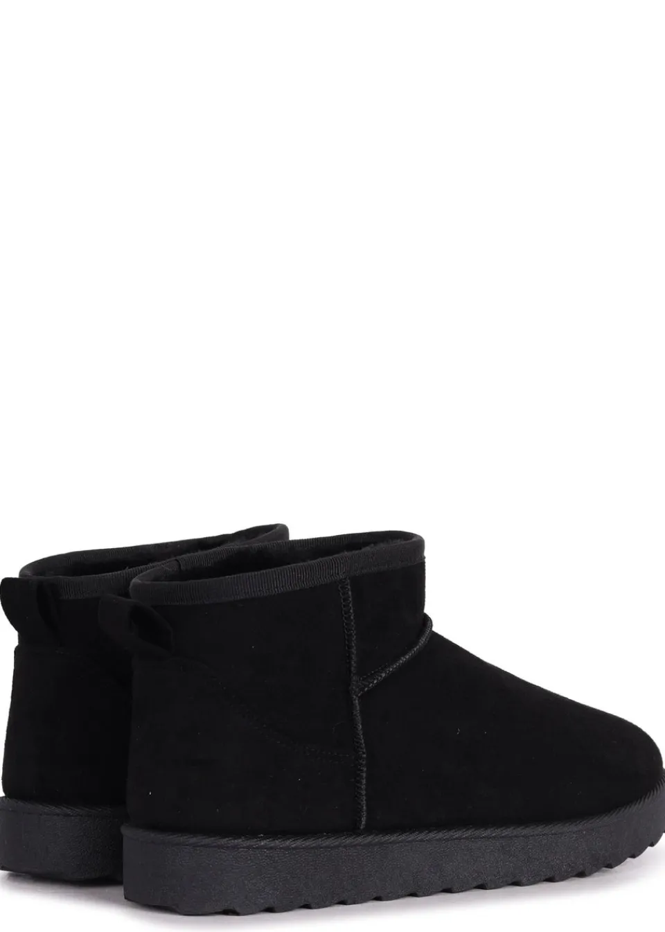 Footwear>Linzi Ultra Mini Addy Faux Suede Faux Fur Lined Black