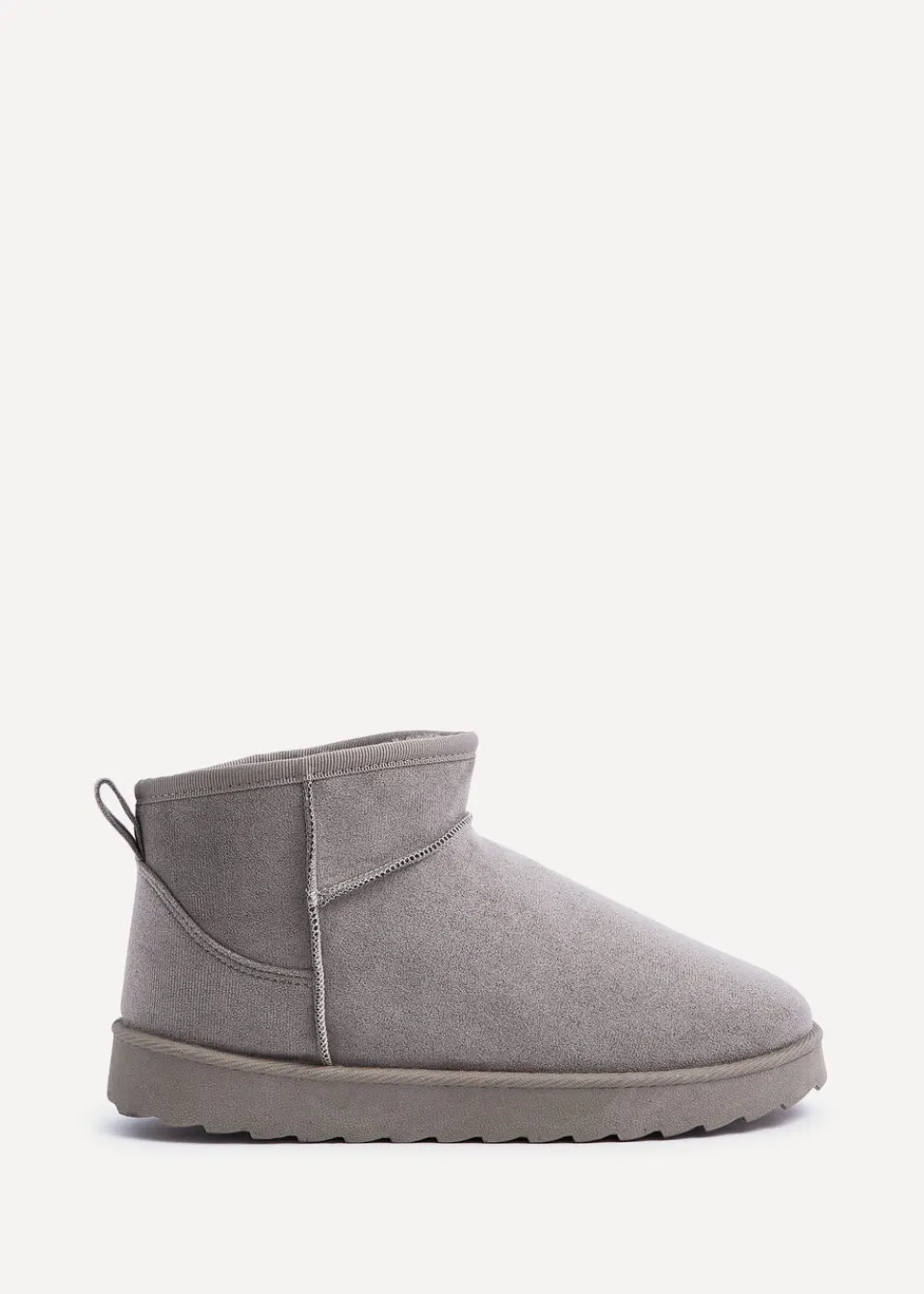 Footwear>Linzi Ultra Mini Addy Grey Faux Suede Faux Fur Lined