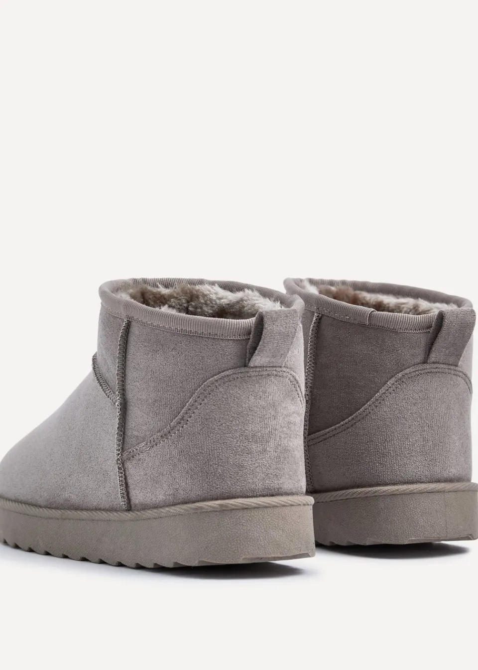 Footwear>Linzi Ultra Mini Addy Grey Faux Suede Faux Fur Lined