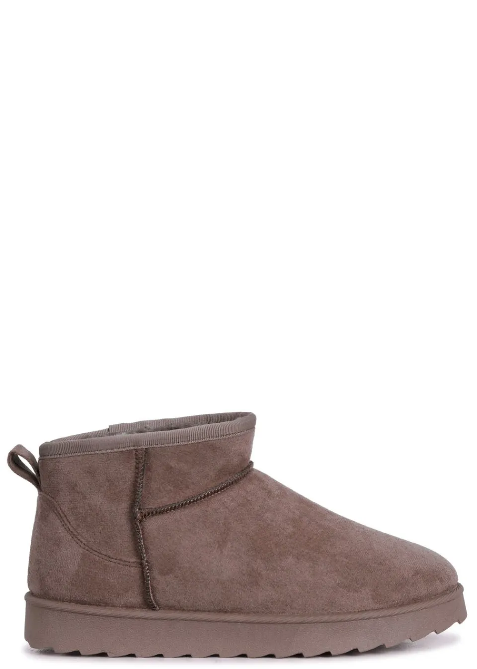 Footwear>Linzi Ultra Mini Addy Faux Suede Faux Fur Lined Mocha