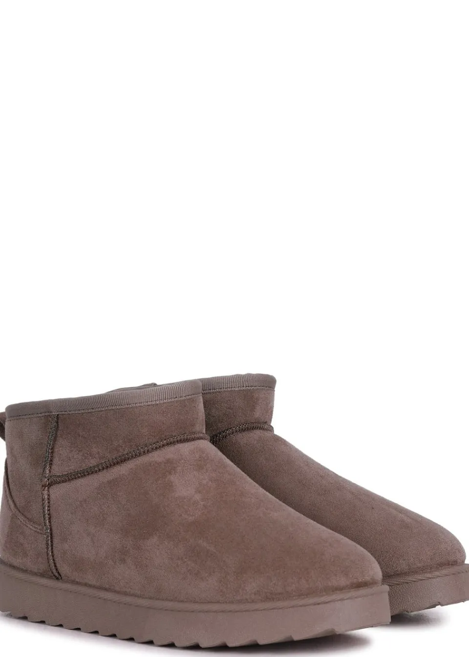 Footwear>Linzi Ultra Mini Addy Faux Suede Faux Fur Lined Mocha