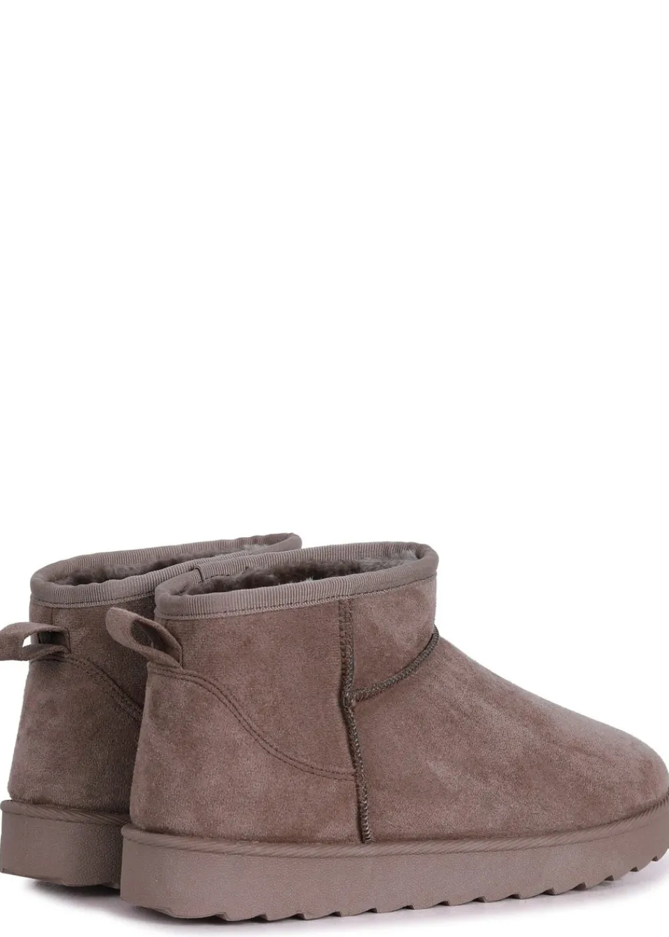 Footwear>Linzi Ultra Mini Addy Faux Suede Faux Fur Lined Mocha
