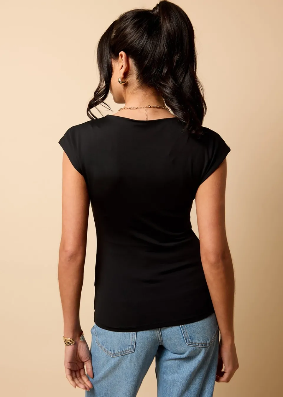 T-Shirts>Little Mistress Ruched Top by Vicky Pattison Black