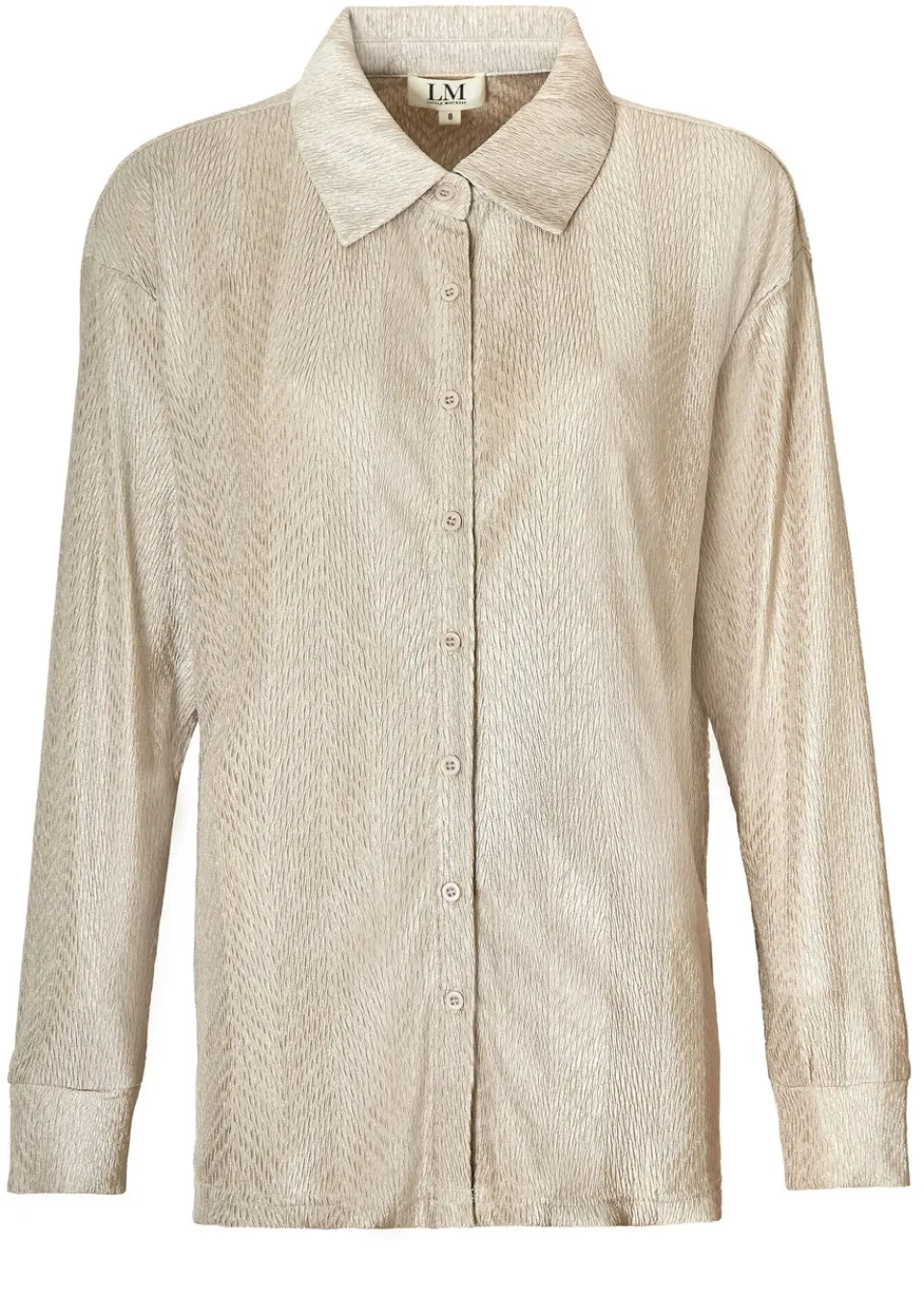 Tops>Little Mistress Co Ord Plisse Shirt by Vicky Pattison Oyster