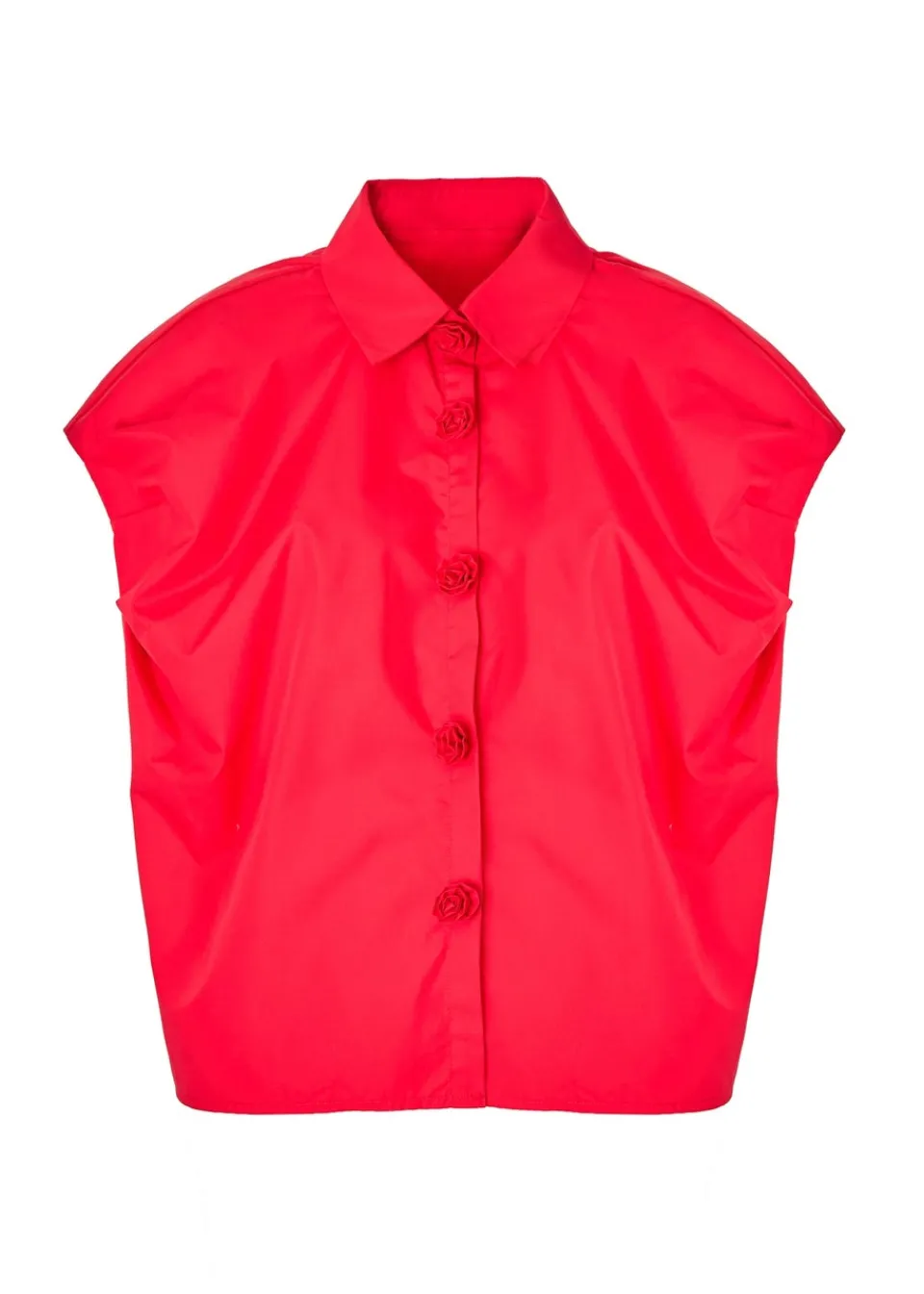 Tops>Little Mistress Poplin Cotton Shirt by Vicky Pattison Red
